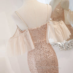 Sequins And Tulle Mermaid Long Party Dress Evening Prom Dress, Off Shoulder Formal Dress