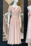 Sexy A Line V Neckline Pink Chiffon Beach Dress WomenS Vacation Dress