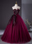 Sexy Burgundy Tulle Strapless Pleats Prom Dress