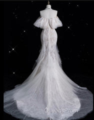 Sexy Mermaid Off The Shoulder White Lace Long Wedding Dress Brides Dress