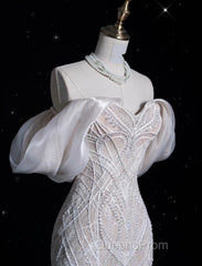 Sexy Mermaid Off The Shoulder White Lace Long Wedding Dress Brides Dress
