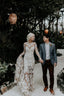 Sexy Mermaid Classy Prom Dress Boho Lace Long Sleeves Spring Wedding Dress