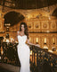 Sexy Mermaid Spaghetti Straps White Satin Long Classy Prom Dress Trendy Party Dress For Women