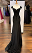 Sexy Mermaid Straps Chiffon Black Lace Classy Evening Dress Classy Prom Dress