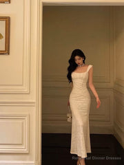 Sexy Mermaid Straps White Lace Prom Dresses Birthday Outfits