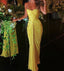 Sexy Mermaid Sweetheart Ruffles Yellow Classy Prom Dress Weddingh Guest Dress