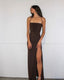Sexy Sheath Straps Floor Length Brown Classy Prom Dress