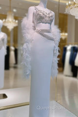 Sexy Sheath Straps White Evening Prom Dress 21Th Birthday Outfit