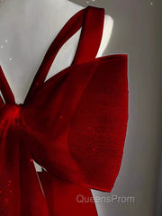 Sexy Sheath V Neckline Long Senior Red Evening Prom Dress Formal Dress