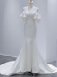 Sexy White Mermaid Satin Strapless Wedding Dress