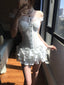 Sexy White Off Shoulder Corset Ruffled Mini Homecoming Dress