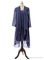 Sheath Chiffon Navy Blue Mother Of The Bride Dresses With Jacket