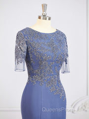 Sheath/Column Bateau Floor-Length Chiffon Mother of the Bride Dress With Appliques Lace