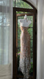 Shiny Halterneck Large Sequined Slit Mermaid Classy Prom Dress