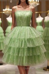 Short Green Evening Prom Dress, Short Green Graduation Homecoming Dress