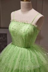 Short Green Evening Prom Dress, Short Green Graduation Homecoming Dress