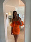 Orange Short Classy Prom Dress Homecoming Dress