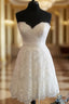 Short Sweetheart Summer Lace Wedding Dress