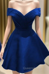 Short V Neck Off The Shoulder Homecoming Dress