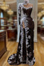 Side Slit Evening Prom Dress, Mermaid Evening Prom Dress, Lace Evening Prom Dress
