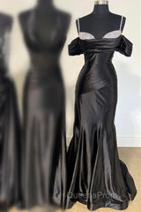 Silver Cold Sleeves Beaded Ruched Mermaid Evening Prom Dress