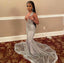 Silver Mermaid Women Classy Evening Party Classy Prom Gowns