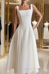 Simple A-Line Chiffon Short Ivory Evening Prom Dress, Simple Ivory Bridesmaid Dress
