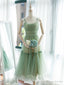 Simple Aline Tulle Green Short Prom Dress, Tulle Green Homecoming Dress