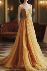 Simple Chiffon Sweetheart Long Evening Prom Dress, Chiffon Evening Dress