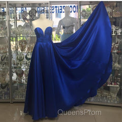 Simple Design Sweetheart Long Satin Evening Prom Dress