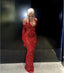 Simple Mermaid Red Sequin Classy Prom Dress 22Th Birthday Outfit