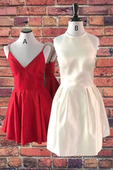 Simple Short Red Homecoming Dress,Cocktail Dress Classy