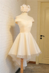 Simple Sweetheart Off Shoulder High Low Party Dress Homecoming Dress, Short Evening Prom Dress