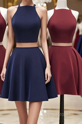 Simple two pieces short Evening Prom Dress, homecoming Dress