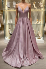 Simple v neck long Evening Prom Dress, v neck long formal evening Dress