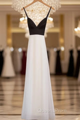Simple White Chiffon Backless Long Evening Prom Dress, Evening Dress