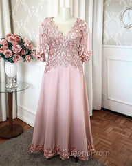 Sleeved Mother Of The Bride Dress With 3D Flowers