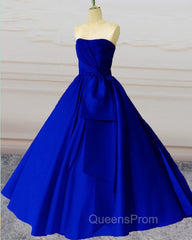Sleeveless Ball Gown Satin Dress With Bow Sashes