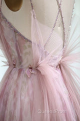 Spaghetti Straps Backless Formal Evening Prom Dress For Wedding Party