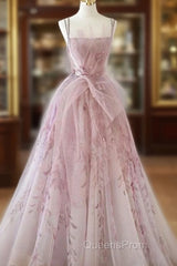 Spaghetti Straps Backless Formal Evening Prom Dress For Wedding Party