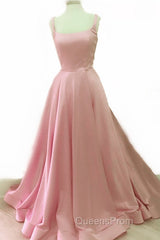 Spaghetti Straps Ball Gown Satin Evening Prom Dress