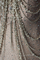 Spaghetti Straps Mermaid Beading Satin Long Evening Prom Dress Rhinestone Formal Evening Dress