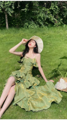 Sparkle Ruffle Evening Prom Dress Causal Birthday Dress Dance Party Dress