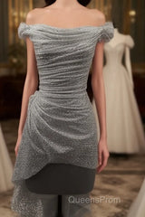 Sparkle Sequin Bling Bling Off The Shoulder Wedding Dress