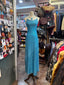 Sparkling Blue Crossback Sequined Long Classy Prom Dress