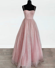 Sparkly Corset Evening Prom Dress Long Sweetheart Spaghetti Straps