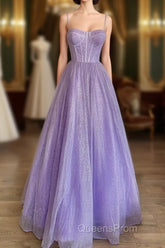 Sparkly Corset Evening Prom Dress Long Sweetheart Spaghetti Straps