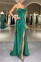 Strapless Dark Green Evening Prom Dress, Dark Green Formal Evening Dress