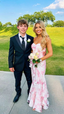 Strapless Pink Mermaid Floral Printed Classy Prom Dress Sweet Party Dress