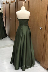 Strapless Satin Floor Length Bridesmaid Dress